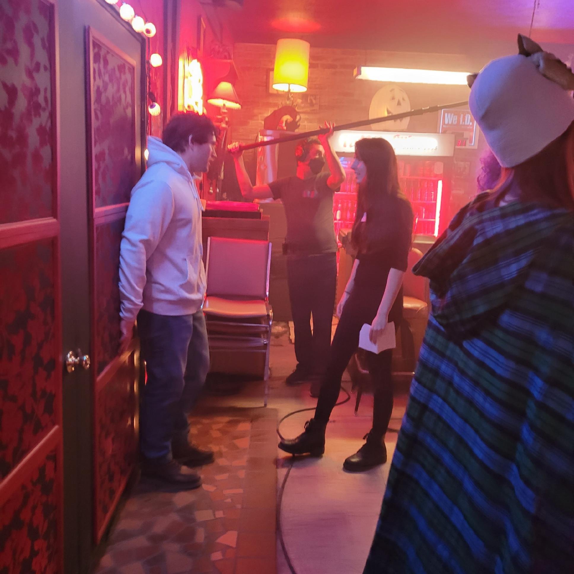 Emily Brinks & Rohan Campbell rehearsing for "Halloween Ends"