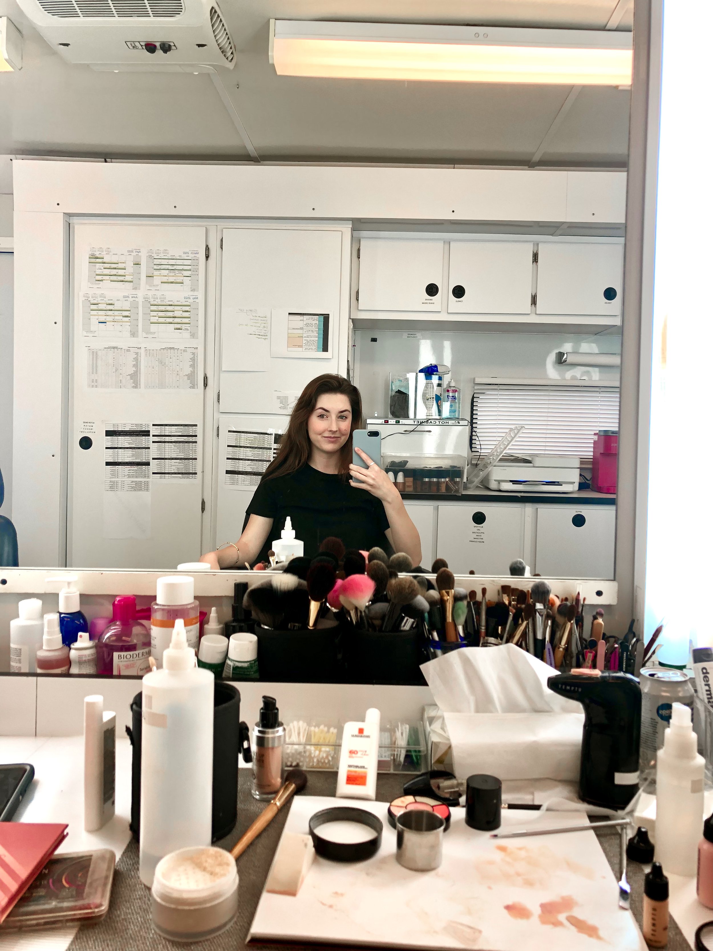 Emily Brinks on set of "Panhandle"