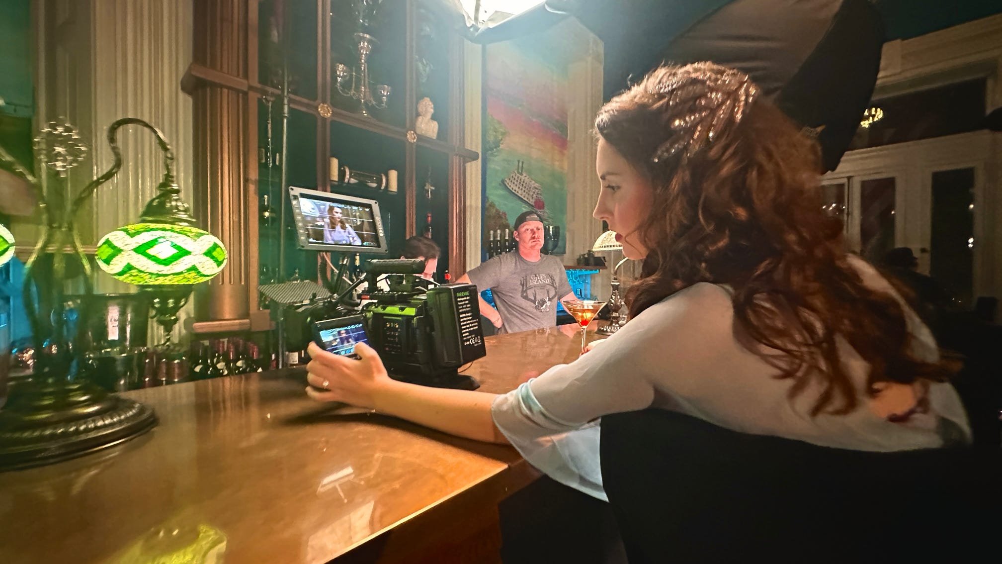 Emily Brinks on the set of "Frankie’s"